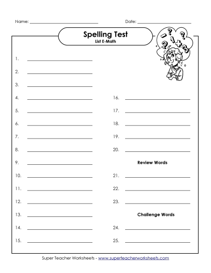 Spelling Test - Spelling Test Spelling Test - Spelling Test