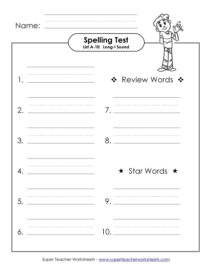 Spelling Test - Spelling Test (A-10)