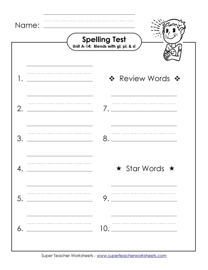 Spelling Test - Spelling Test (A-14) Spelling Test - Spelling Test (A-14)