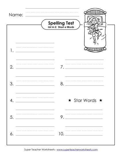 Spelling Test - Spelling Test (A-2) Spelling Test - Spelling Test (A-2)