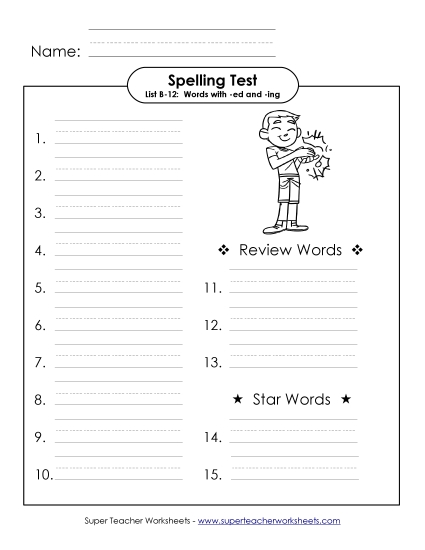 Spelling Test - Spelling Test (B-12) Spelling Test - Spelling Test (B-12)