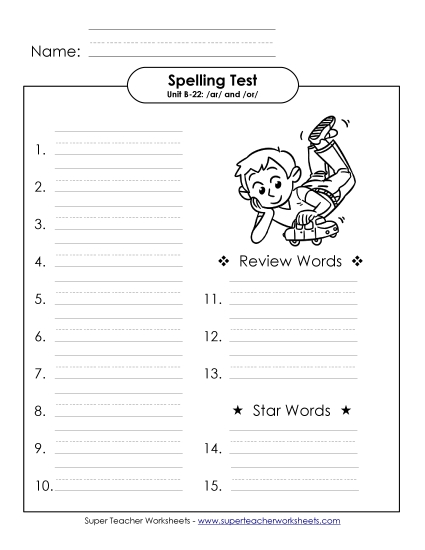 Spelling Test - Spelling Test (B-22) Spelling Test - Spelling Test (B-22)