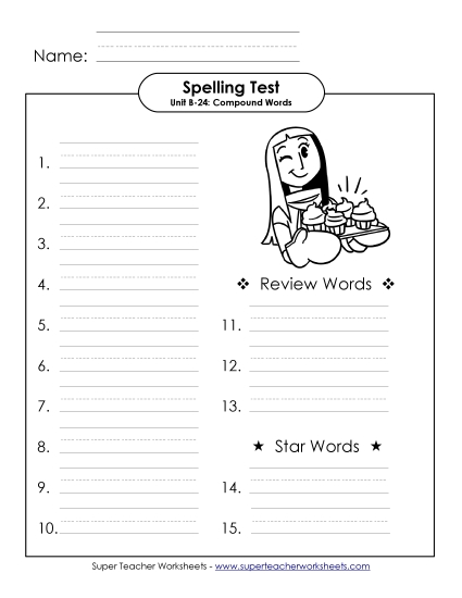 Spelling Test - Spelling Test (B-24)
