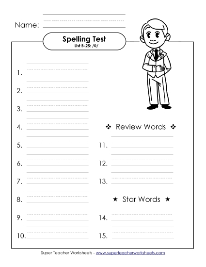 Spelling Test - Spelling Test (B-25) Spelling Test - Spelling Test (B-25)
