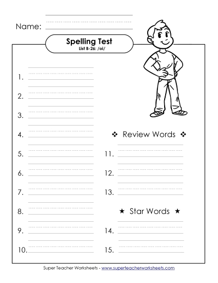 Spelling Test - Spelling Test (B-26)