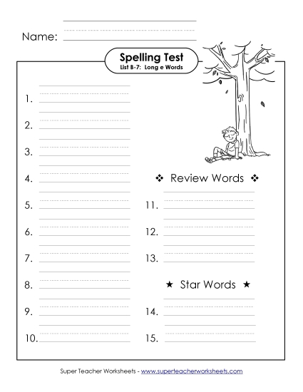 Spelling Test - Spelling Test (B-7) Spelling Test - Spelling Test (B-7)