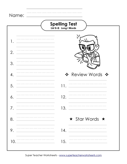 Spelling Test - Spelling Test (B-8) Spelling Test - Spelling Test (B-8)