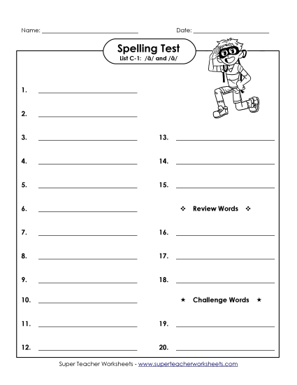 Spelling Test - Spelling Test (C-1) Spelling Test - Spelling Test (C-1)