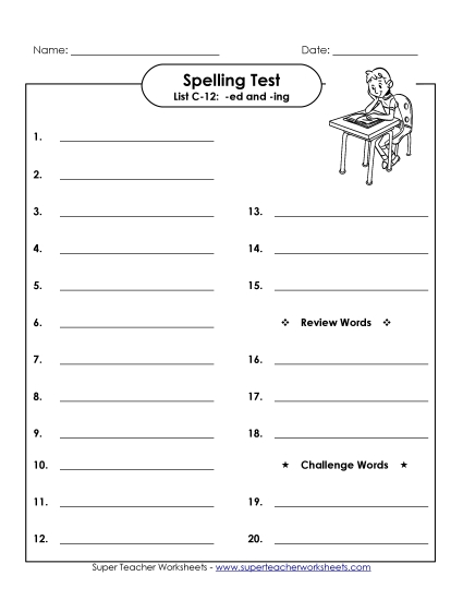 Spelling Test - Spelling Test (C-12)
