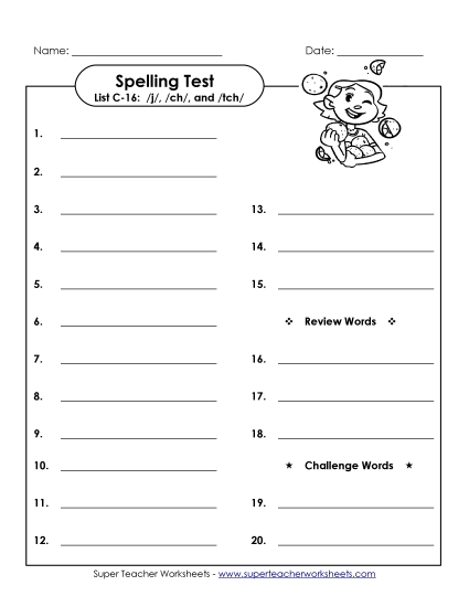 Spelling Test - Spelling Test (C-16) Spelling Test - Spelling Test (C-16)