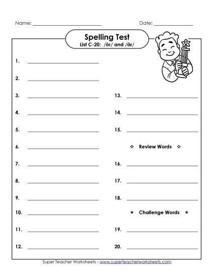 Spelling Test - Spelling Test C-20 Spelling Test - Spelling Test C-20