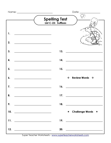 Spelling Test - Spelling Test (C-23)
