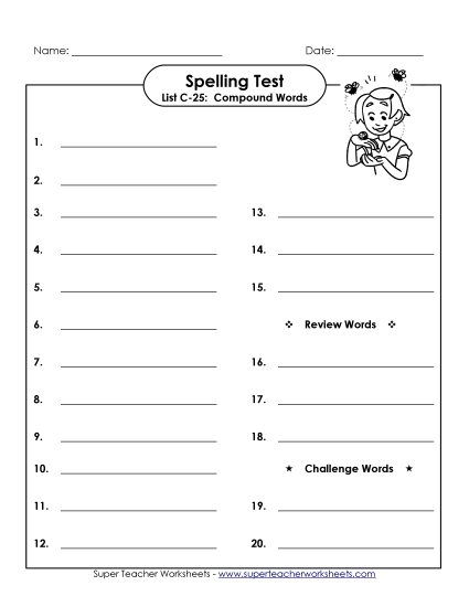 Spelling Test - Spelling Test (C-25) Spelling Test - Spelling Test (C-25)