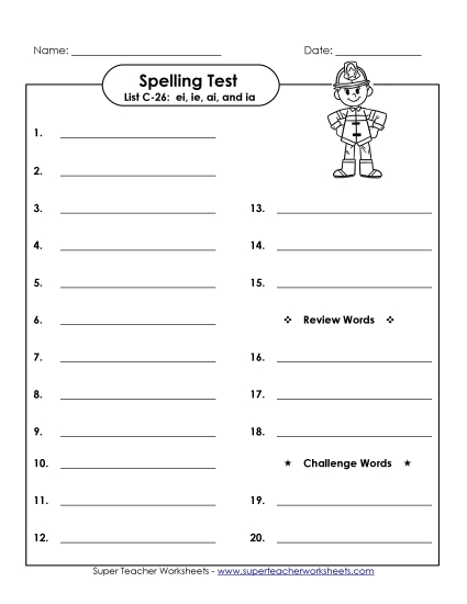 Spelling Test - Spelling Test (C-26)