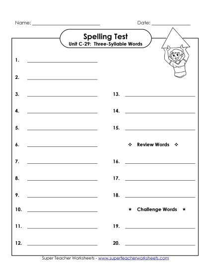 Spelling Test - Spelling Test (C-29)