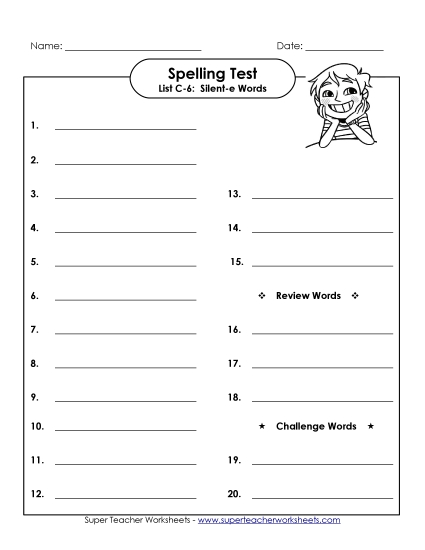 Spelling Test - Spelling Test (C-6) Spelling Test - Spelling Test (C-6)