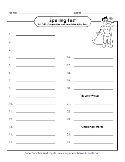 Spelling Test - Spelling Test (D-15) Spelling Test - Spelling Test (D-15)