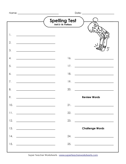 Spelling Test - Spelling Test (D-18)