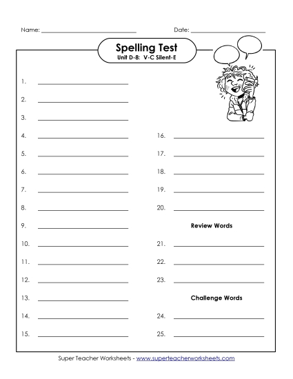 Spelling Test - Spelling Test (D-8) Spelling Test - Spelling Test (D-8)