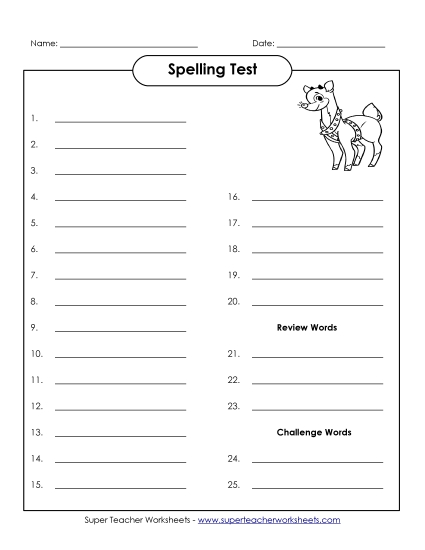 Spelling Test - Spelling Test (D-Christmas) Spelling Test - Spelling Test (D-Christmas)