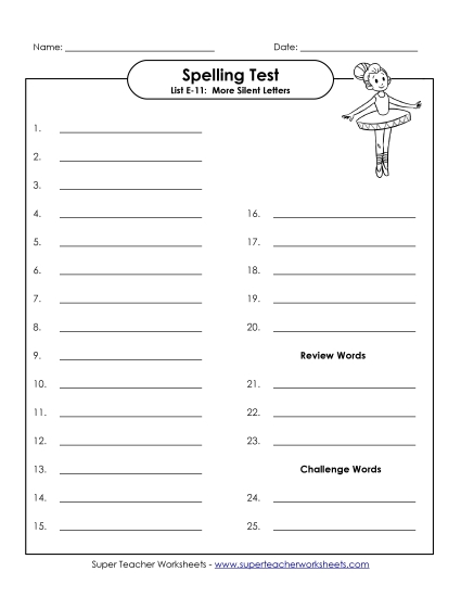 Spelling Test - Spelling Test (E-11)