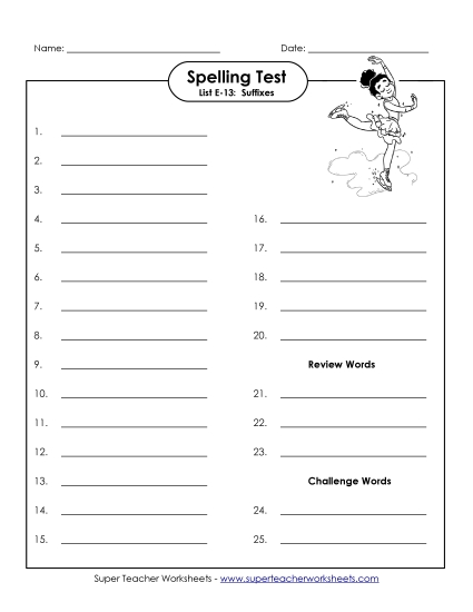 Spelling Test - Spelling Test (E-13)
