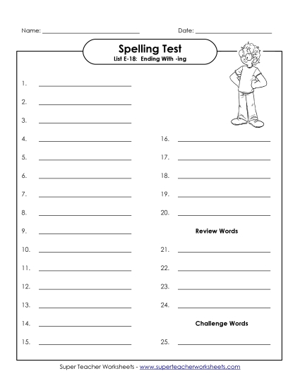Spelling Test - Spelling Test (E-18)