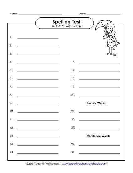 Spelling Test - Spelling Test (E-2) Spelling Test - Spelling Test (E-2)
