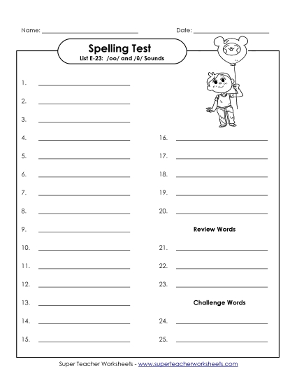 Spelling Test - Spelling Test (E-23)