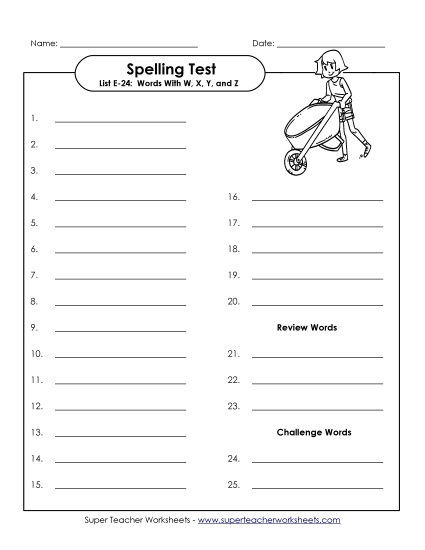 Spelling Test - Spelling Test (E-24) Spelling Test - Spelling Test (E-24)
