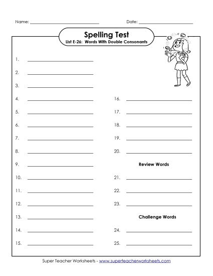 Spelling Test - Spelling Test (E-26)