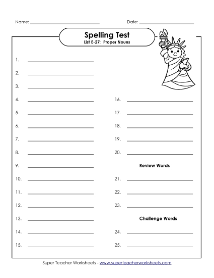 Spelling Test - Spelling Test (E-27)
