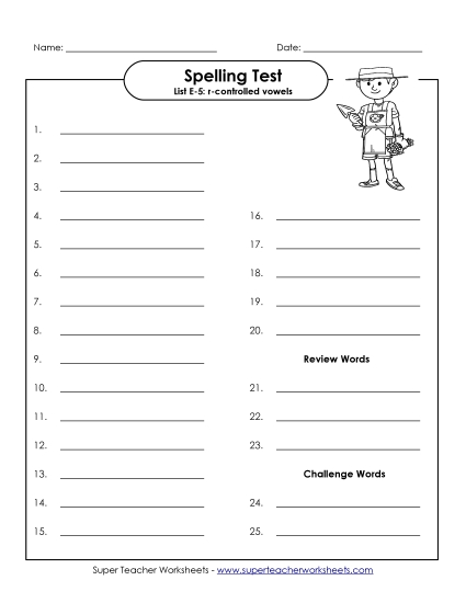 Spelling Test - Spelling Test (E-5) Spelling Test - Spelling Test (E-5)