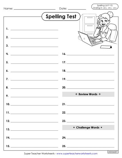Spelling Test - Spelling Test (F-10)