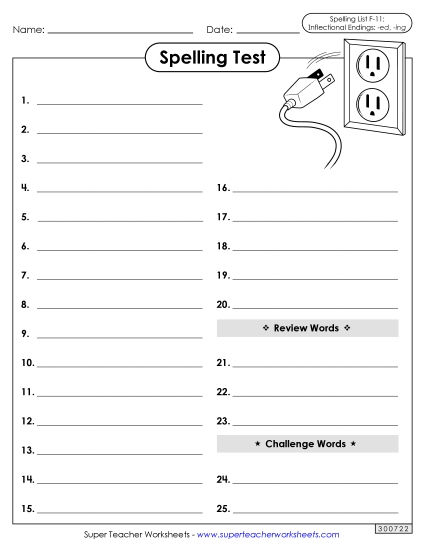 Spelling Test - Spelling Test (F-11) Spelling Test - Spelling Test (F-11)