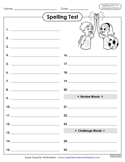 Spelling Test - Spelling Test (F-14)
