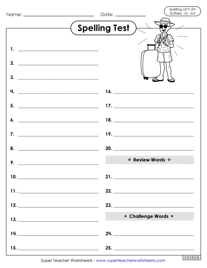 Spelling Test - Spelling Test (F-24) 