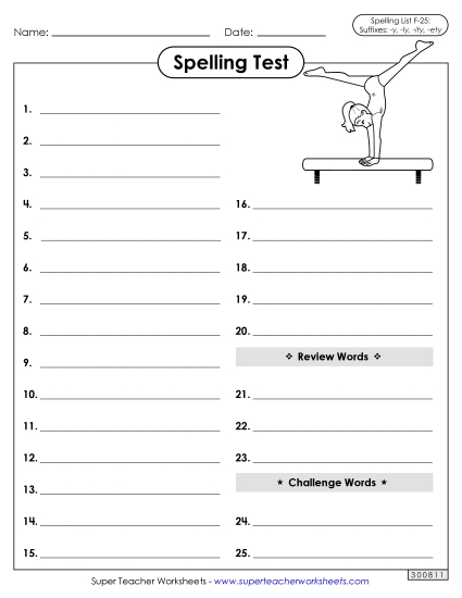 Spelling Test - Spelling Test (F-25)