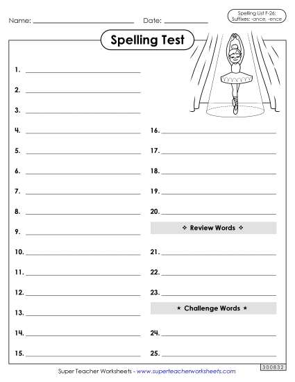Spelling Test - Spelling Test (F-26) 