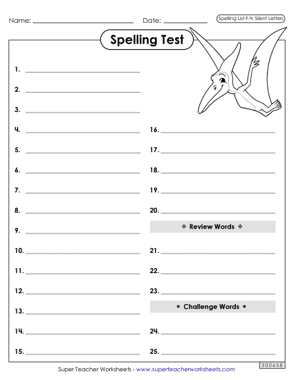 Spelling Test - Spelling Test (F-4)