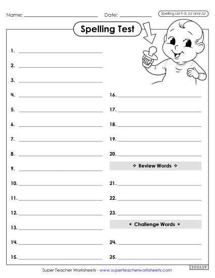 Spelling Test - Spelling Test (F-5)