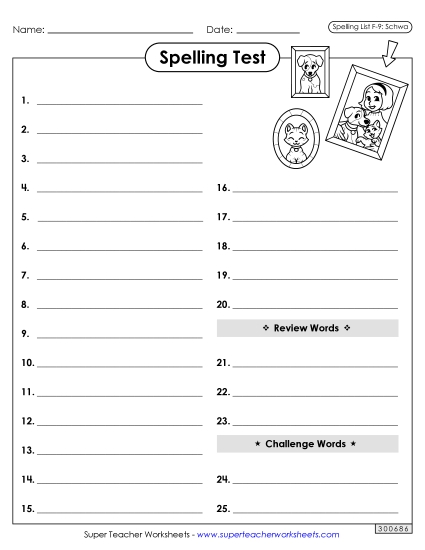 Spelling Test - Spelling Test (F-9)