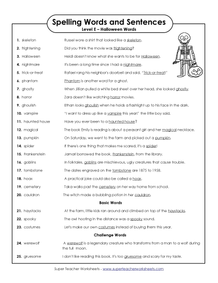 Spelling Test - Spelling Test Sentences Spelling Test - Spelling Test Sentences