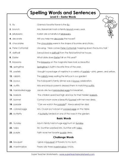 Spelling Test - Spelling Test Sentences Spelling Test - Spelling Test Sentences