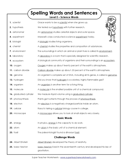 Spelling Test - Spelling Test Sentences