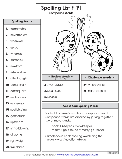 Spelling List - Spelling Word List (F-14)