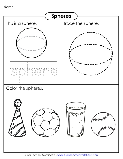 Individual Shapes - Sphere: Trace & Color Individual Shapes - Sphere: Trace & Color