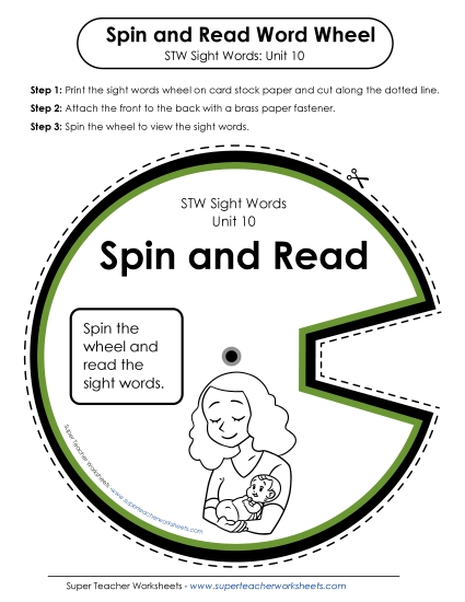 Reading Practice Tools - Spin and Read (Unit 10)