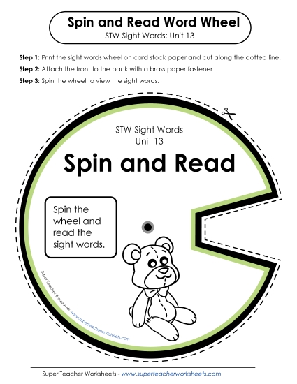 Reading Practice Tools - Spin and Read (Unit 13) Reading Practice Tools - Spin and Read (Unit 13)