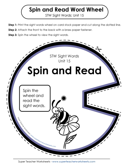 Reading Practice Tools - Spin and Read (Unit 15)